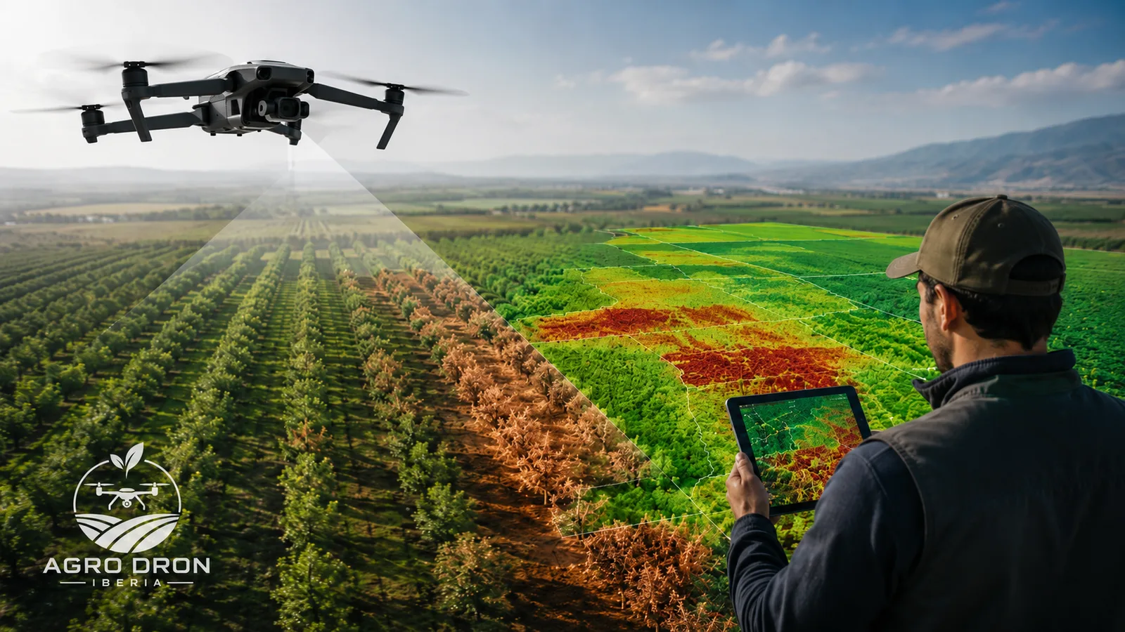 Mapa de anomalías sobre un cultivo obtenido con imágenes multiespectrales de dron