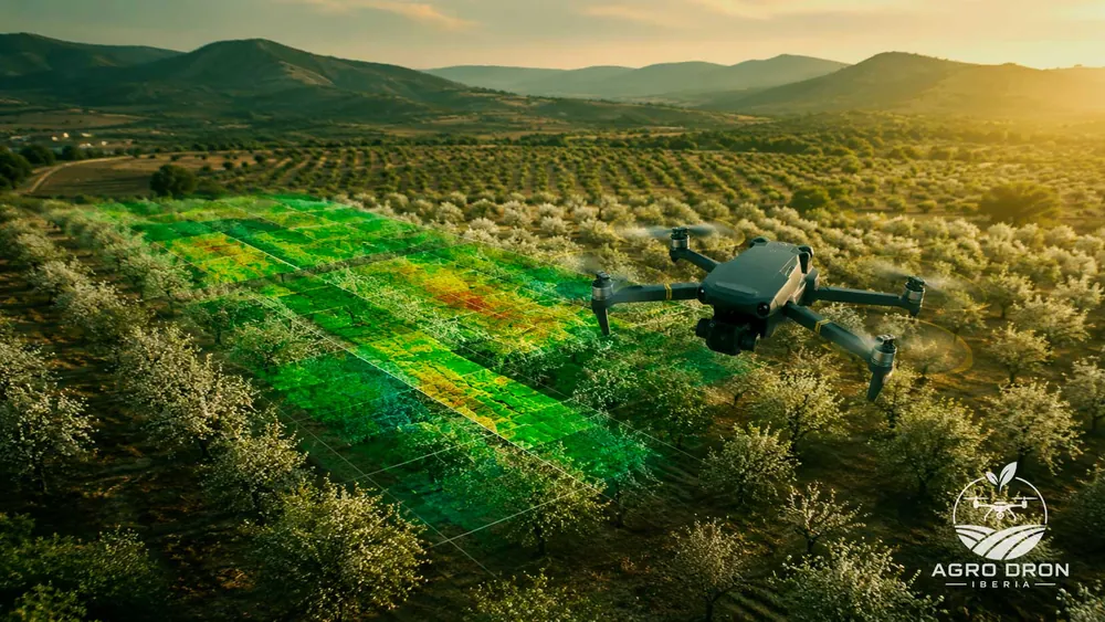 Análisis multiespectral de un olivar con mapa de vigor superpuesto